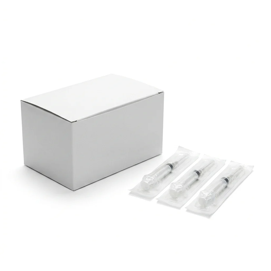 Sterile Insulin Syringes 31G 10-pack — laboratory supply, product photograph on a white background